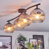 Ripoll ceiling light, globe light clear, Smoke-coloured, 4-light sources