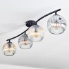Ripoll ceiling light, globe light Amber, clear, Smoke-coloured, 4-light sources
