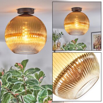 Koyoto ceiling light, globe light 12 cm gold, clear, 1-light source