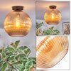 Koyoto ceiling light, globe light 12 cm Amber, 1-light source