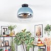 Koyoto ceiling light, globe light 12 cm blue, clear, 1-light source