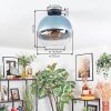Koyoto ceiling light, globe light 12 cm blue, clear, 1-light source