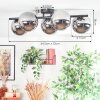 Chehalis ceiling light, globe light chrome, Smoke-coloured, 5-light sources