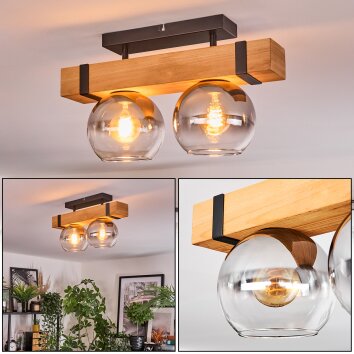 Sernadelo ceiling light, globe light Ecru, black, 2-light sources