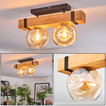 Sernadelo ceiling light, globe light Ecru, black, 2-light sources