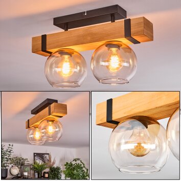 Sernadelo ceiling light, globe light Ecru, black, 2-light sources