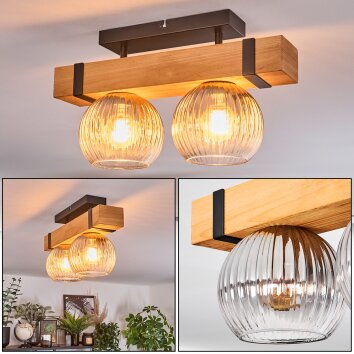 Sernadelo ceiling light, globe light Ecru, black, 2-light sources