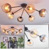 Koyoto ceiling light, globe light 77.5 cm Amber, clear, Smoke-coloured, 6-light sources