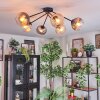 Koyoto ceiling light, globe light 77.5 cm Amber, clear, Smoke-coloured, 6-light sources