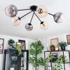 Koyoto ceiling light, globe light 77.5 cm Amber, clear, Smoke-coloured, 6-light sources