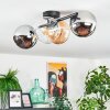 Koyoto ceiling light, globe light Amber, chrome, clear, Smoke-coloured, 4-light sources