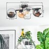 Koyoto ceiling light, globe light Amber, chrome, clear, Smoke-coloured, 4-light sources