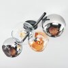 Koyoto ceiling light, globe light Amber, chrome, clear, Smoke-coloured, 4-light sources