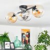 Koyoto ceiling light, globe light Amber, clear, Smoke-coloured, 4-light sources