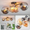 Koyoto ceiling light, globe light Amber, chrome, Smoke-coloured, 4-light sources