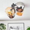 Koyoto ceiling light, globe light Amber, chrome, Smoke-coloured, 4-light sources