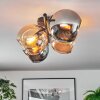 Koyoto ceiling light, globe light Amber, chrome, Smoke-coloured, 4-light sources