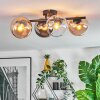 Koyoto ceiling light, globe light Amber, chrome, clear, Smoke-coloured, 4-light sources