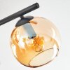 Koyoto ceiling light, globe light Amber, chrome, clear, Smoke-coloured, 4-light sources
