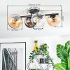 Koyoto ceiling light, globe light Amber, chrome, clear, Smoke-coloured, 4-light sources