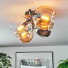 Koyoto ceiling light, globe light Amber, chrome, clear, Smoke-coloured, 4-light sources