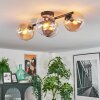 Gastor ceiling light, globe light Amber, clear, Smoke-coloured, 4-light sources