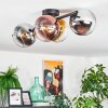 Koyoto ceiling light, globe light chrome, gold, clear, coppery, Smoke-coloured, 4-light sources