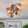 Koyoto ceiling light, globe light chrome, gold, clear, coppery, Smoke-coloured, 4-light sources