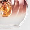 Koyoto ceiling light, globe light blue, green, clear, coppery, 4-light sources