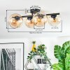 Koyoto ceiling light, globe light Amber, clear, 4-light sources