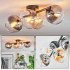 Koyoto ceiling light, globe light Amber, clear, Smoke-coloured, 4-light sources