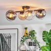 Koyoto ceiling light, globe light Amber, clear, Smoke-coloured, 4-light sources
