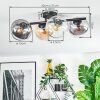 Koyoto ceiling light, globe light Amber, clear, Smoke-coloured, 4-light sources