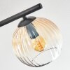Koyoto ceiling light, globe light Amber, clear, 4-light sources