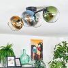 Koyoto ceiling light, globe light blue, gold, green, clear, Smoke-coloured, 4-light sources