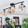 Ripoll ceiling light, globe light Amber, clear, Smoke-coloured, 4-light sources