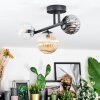 Chehalis ceiling light, globe light Amber, clear, Smoke-coloured, 3-light sources