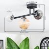 Chehalis ceiling light, globe light Amber, clear, Smoke-coloured, 3-light sources