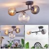 Chehalis ceiling light, globe light Amber, clear, Smoke-coloured, 3-light sources