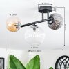 Chehalis ceiling light, globe light Amber, clear, Smoke-coloured, 3-light sources