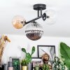 Chehalis ceiling light, globe light Amber, clear, Smoke-coloured, 3-light sources
