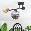Chehalis ceiling light, globe light Amber, clear, Smoke-coloured, 3-light sources