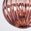 Chehalis ceiling light, globe light blue, green, coppery, 3-light sources
