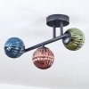 Chehalis ceiling light, globe light blue, green, coppery, 3-light sources
