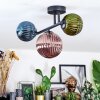 Chehalis ceiling light, globe light blue, green, coppery, 3-light sources
