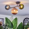 Chehalis ceiling light, globe light blue, green, coppery, 3-light sources