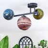 Chehalis ceiling light, globe light blue, green, coppery, 3-light sources