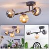 Chehalis ceiling light, globe light Amber, Smoke-coloured, 3-light sources