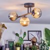 Chehalis ceiling light, globe light Amber, Smoke-coloured, 3-light sources
