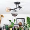 Chehalis ceiling light, globe light Amber, clear, Smoke-coloured, 3-light sources